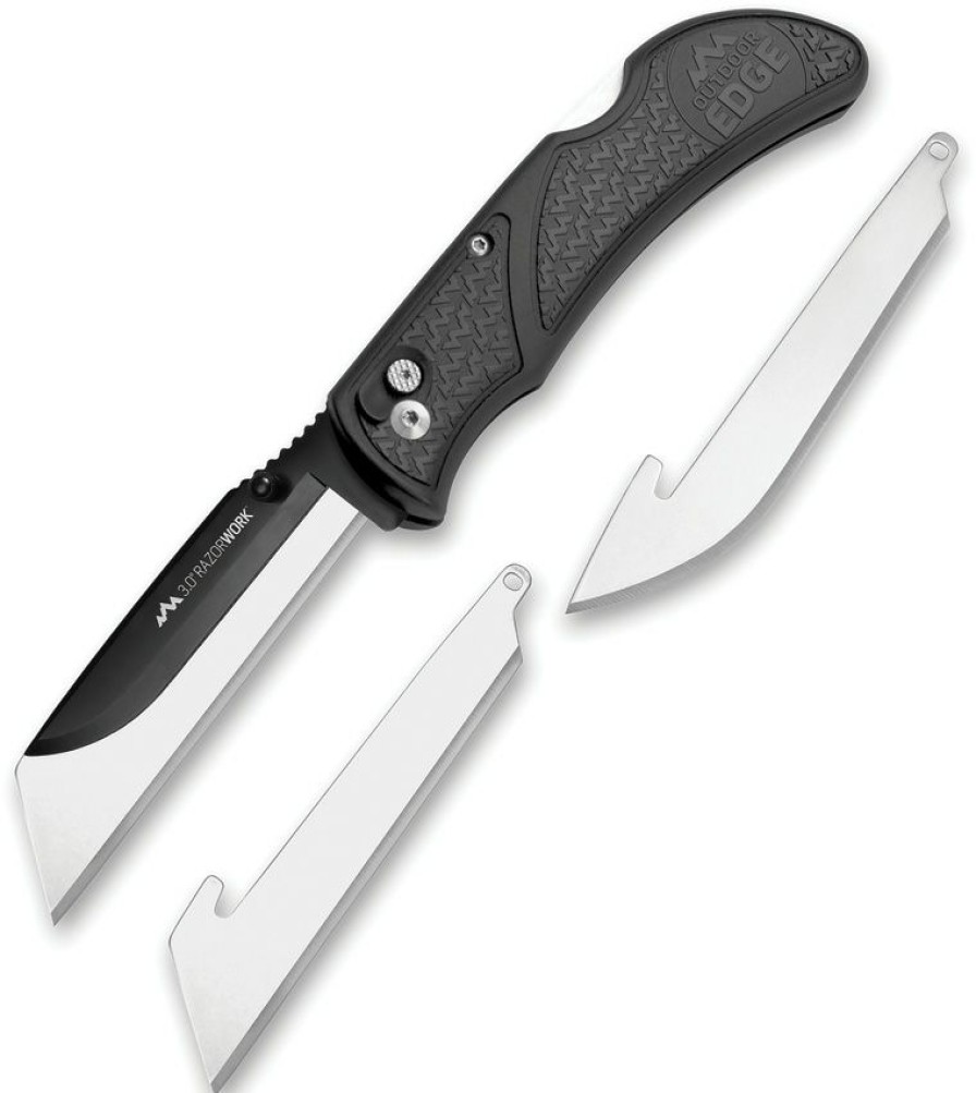 Knives * | Best Quality Oerw3060 Outdoor Edge Razor Work Lockback Pocket Knife Gray