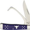 Knives * | Cc0067Bl Cattleman'S Cutlery Farrier'S Companion Pocket Knife Blue Good Quality