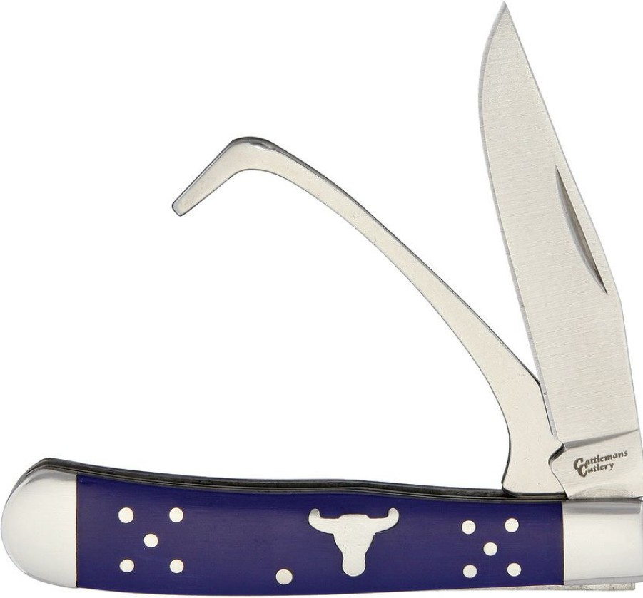 Knives * | Cc0067Bl Cattleman'S Cutlery Farrier'S Companion Pocket Knife Blue Good Quality