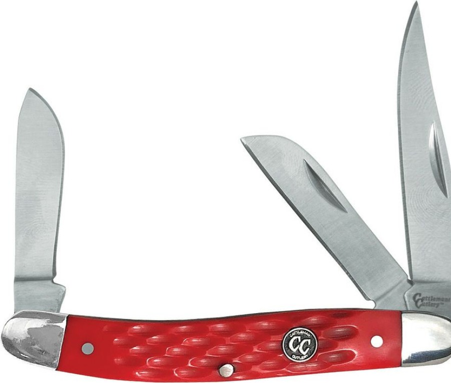 Knives * | Cc0001Jrd Cattleman'S Cutlery Signature Stockman Pocket Knife Red Flash Sale