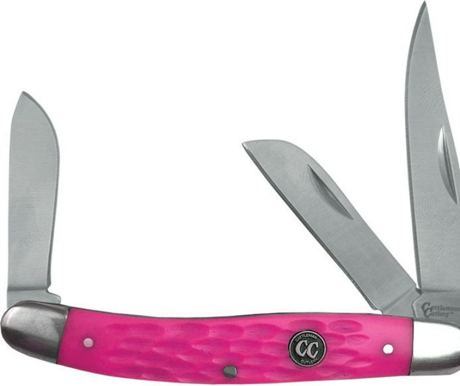 Knives * | Tendy Style Cc0001Jpd Cattleman'S Cutlery Stockman Pocket Knife Pink Delrin