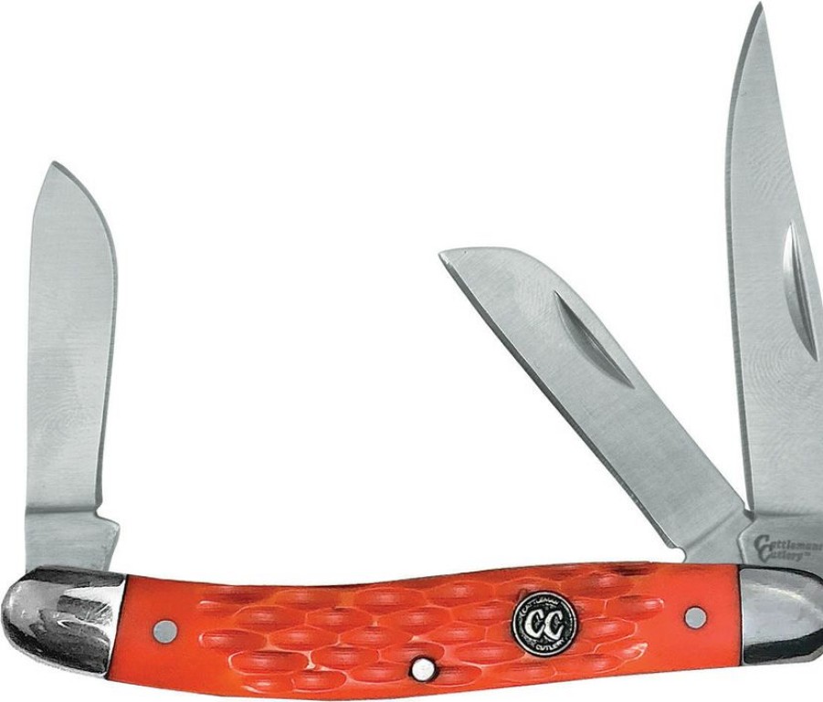 Knives * | Online Cc0001Jod Cattleman'S Cutlery Signature Stockman Pocket Knife Orange